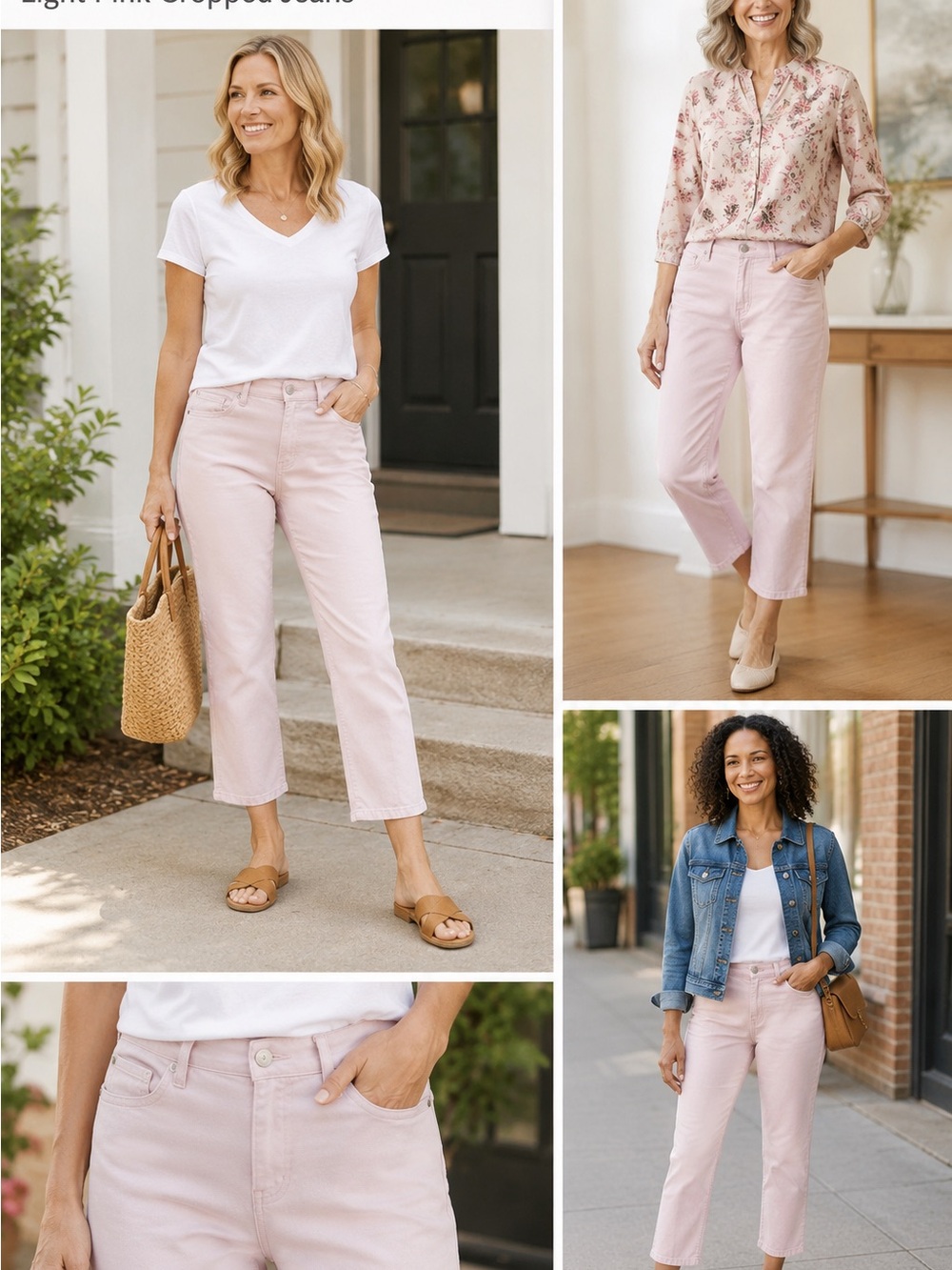 Gloria Vanderbilt Light Pink Cropped Jeans